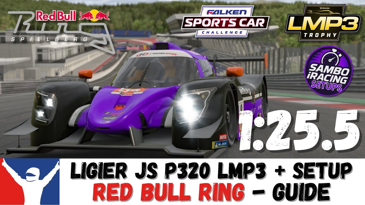 iRacing LMP3 Red Bull Grand Prix Guide - 1:25.5 Ligier JS320 LMP3 Red Bull GP Track Guide & Setup