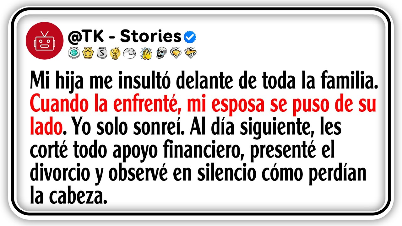 Mi hija me insultó delante de toda la familia. Cuando la enfrenté, mi esposa se puso de su lado,...