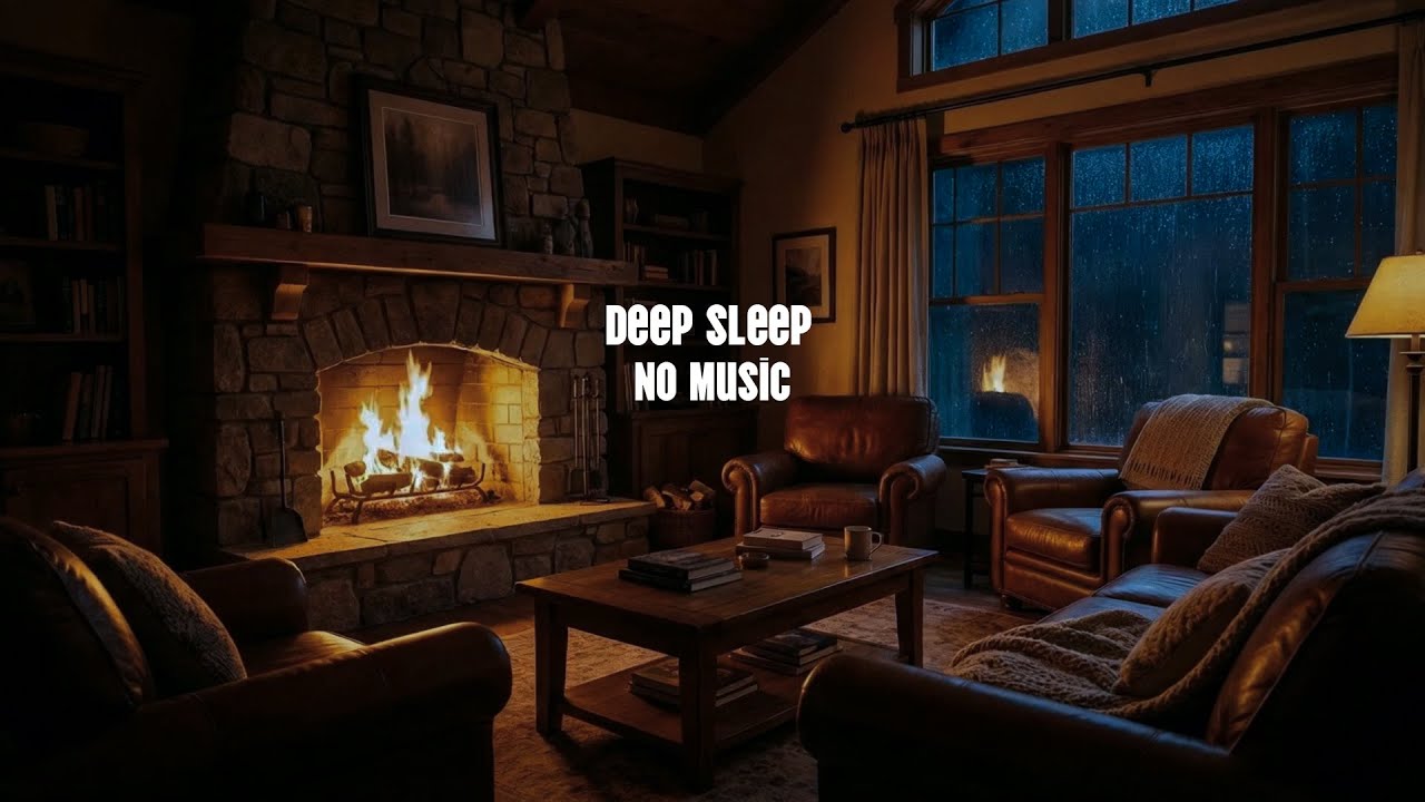 Relaxing Sleep ASMR – Quiet Stone Fireplace | Soft Fire Glow