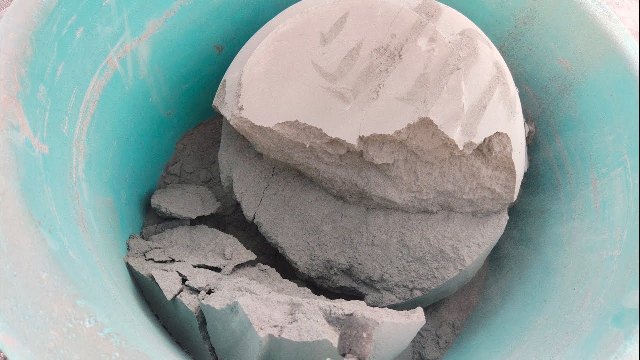 Asmr | Full Tub of fresh pure black cement crumbling  | SAASMR |