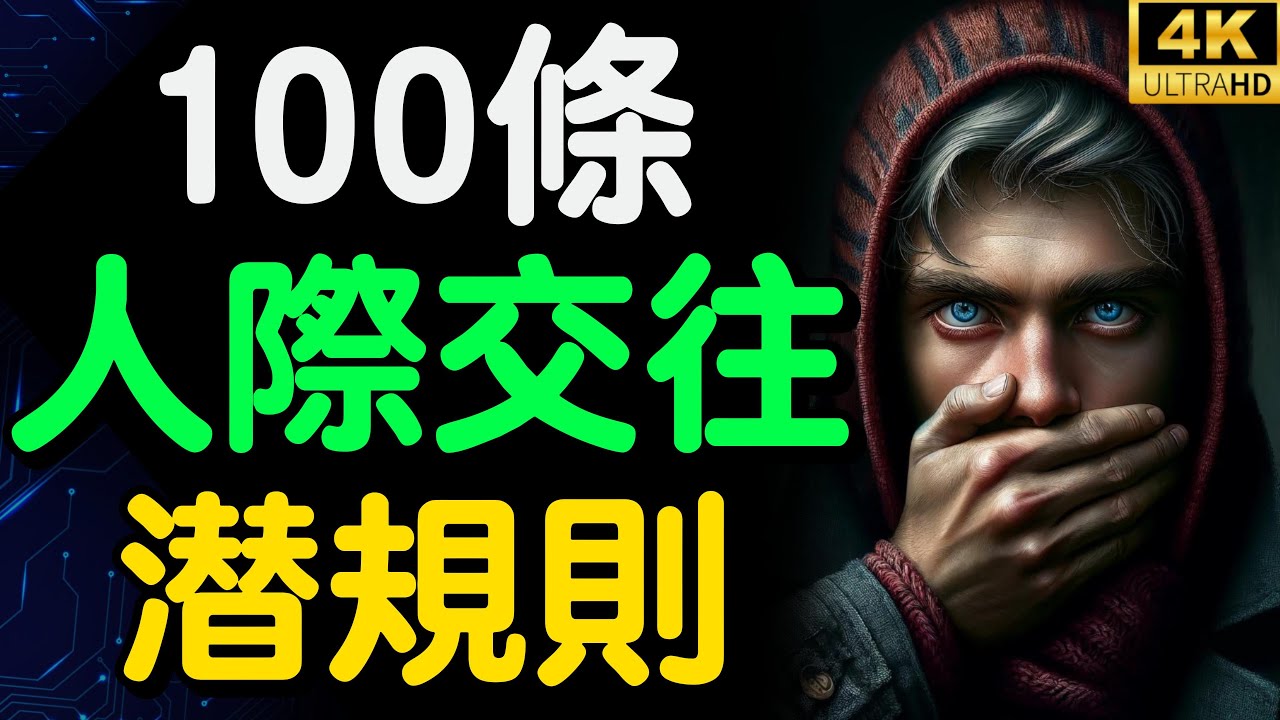 100條人際交往潛規則！成年人残酷的社交潜规则：有点冷淡，有点绝情！ 財之道 富人思維 財之道  財商 賺錢 破局思維 財富自由 認知 財商知識 個人成長 開悟覺醒 潛規則  @財之道