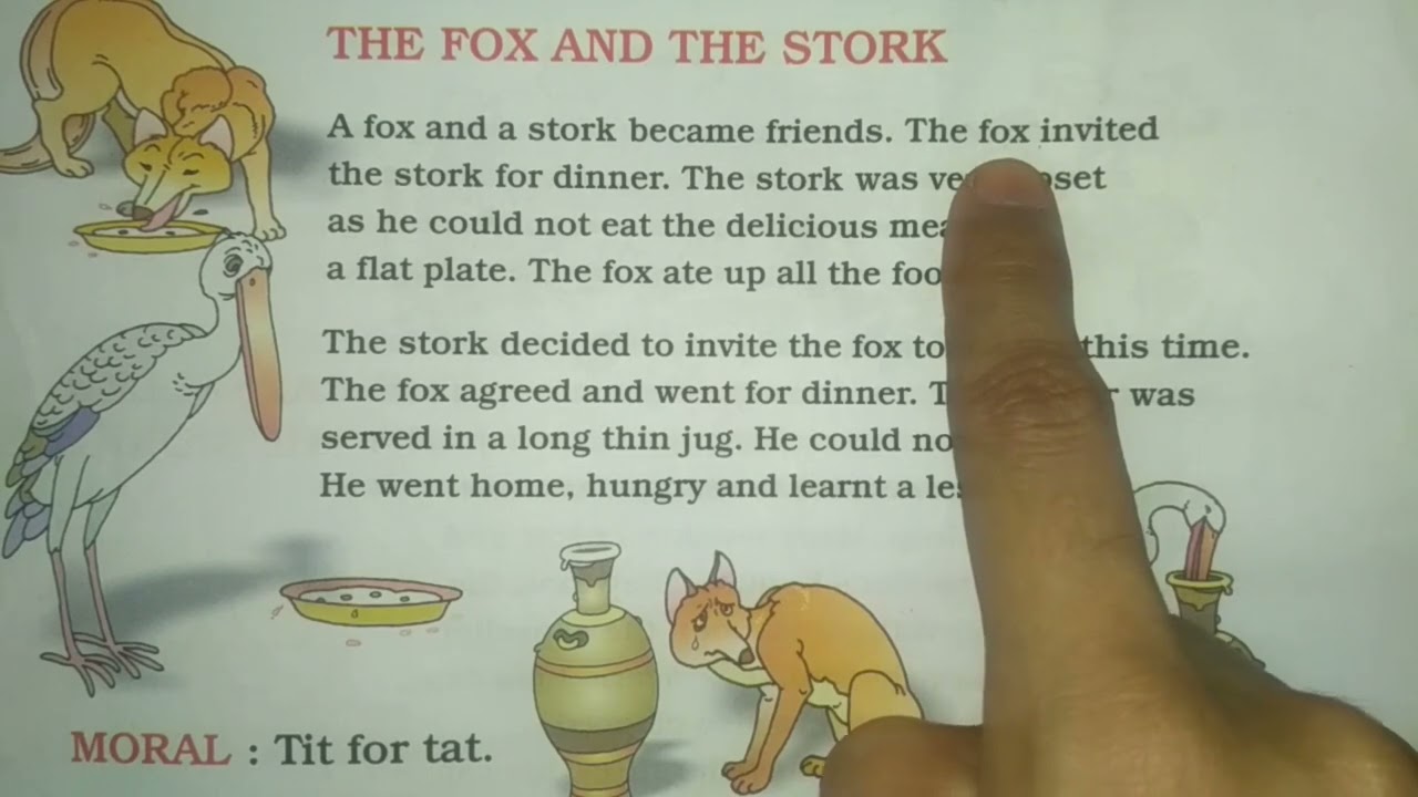 The Fox and The Stork(150 lines) Story | The Fox And The Stork Story With Moral For Kids