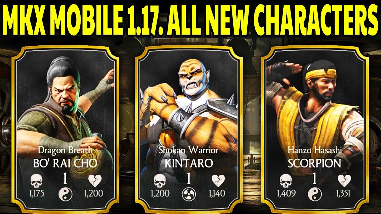 MKX Mobile 1.17 Update. New Characters Gameplay + Review. Bo Rai Cho, Kintaro and Hanzo Hasashi!