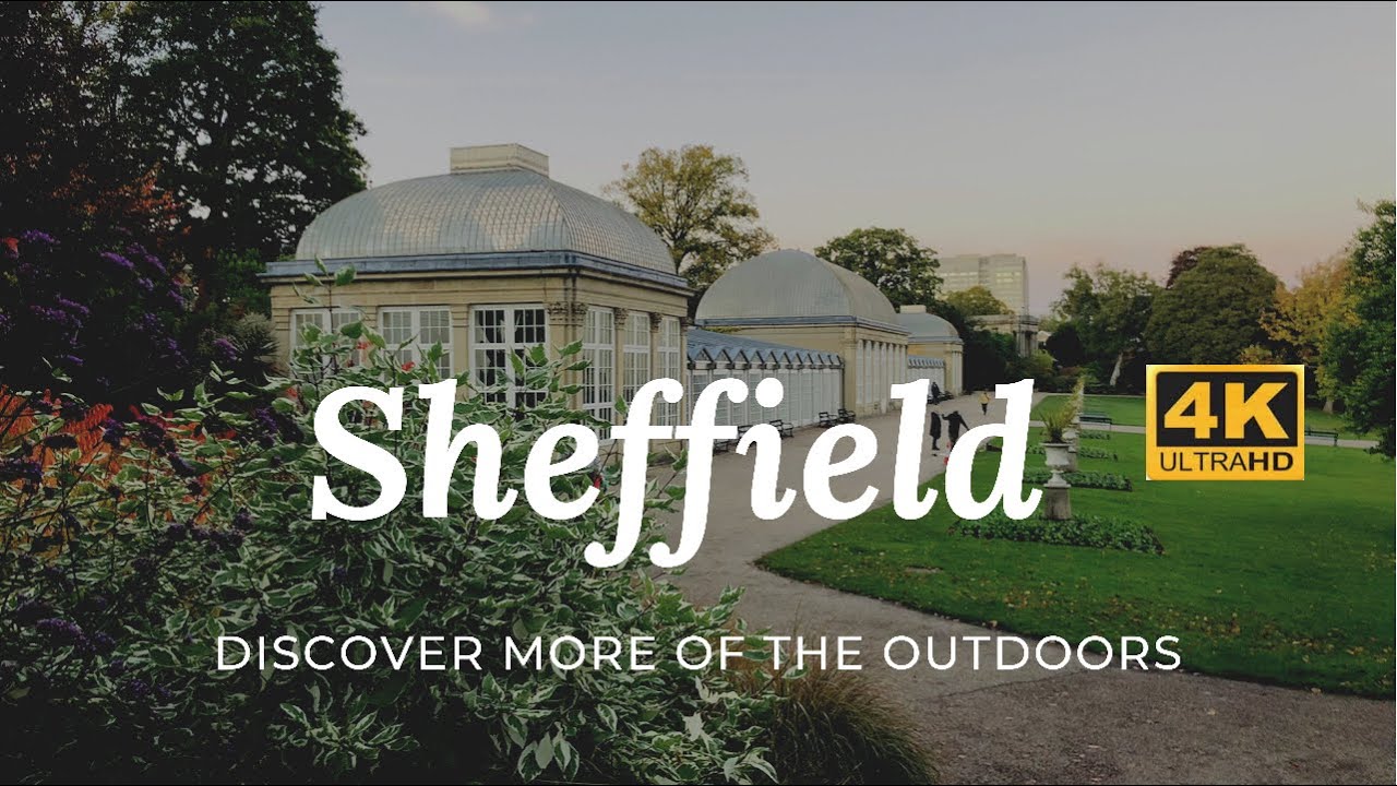 Sheffield Walking Tour November City Centre Millennium Square Botanical Gardens Yorkshire England 4K
