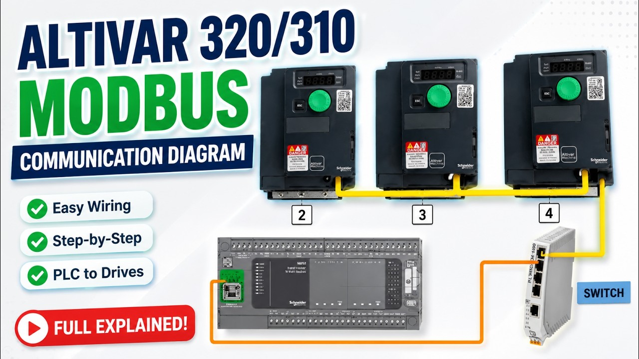 Altivar 310 and 320 modbus communication parameters #sudhirtechnical #automationtools 