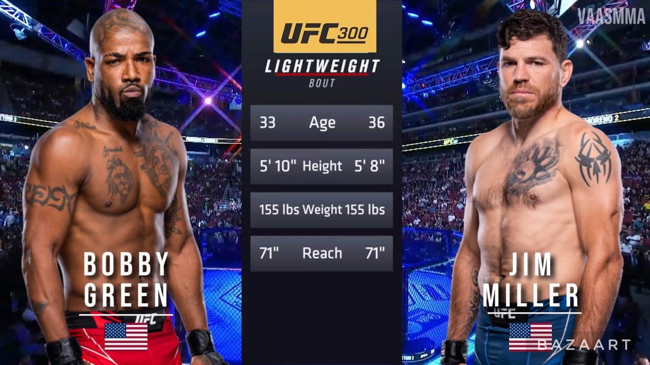 BOBBY GREEN VS JIM MILLER FULL FIGHT UFC 300