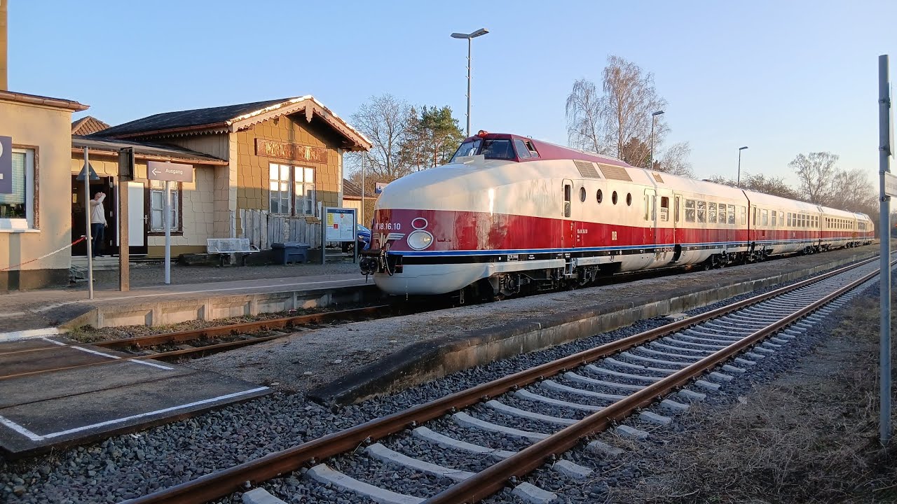 VT 18.16.10 auf Probefahrt im Harz. Hier im Bahnhof Langenstein bei Halberstadt. 03.03.2026