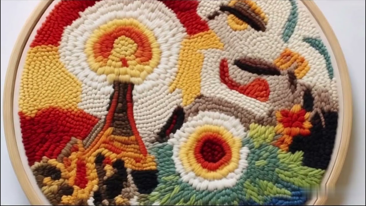 punch needle embroidery：Autumn Abstract New Style
