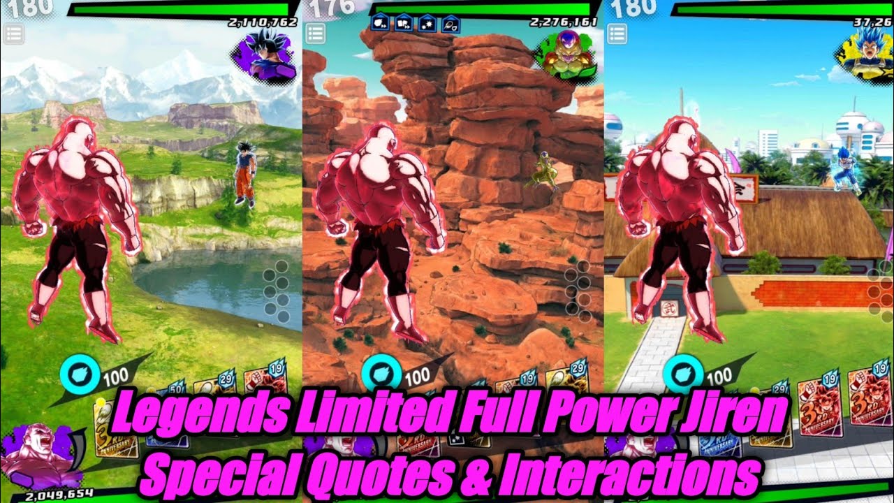 Legends Limited FP Jiren Special Intro & Winning Quotes and Interactions In Dragon Ball Legends