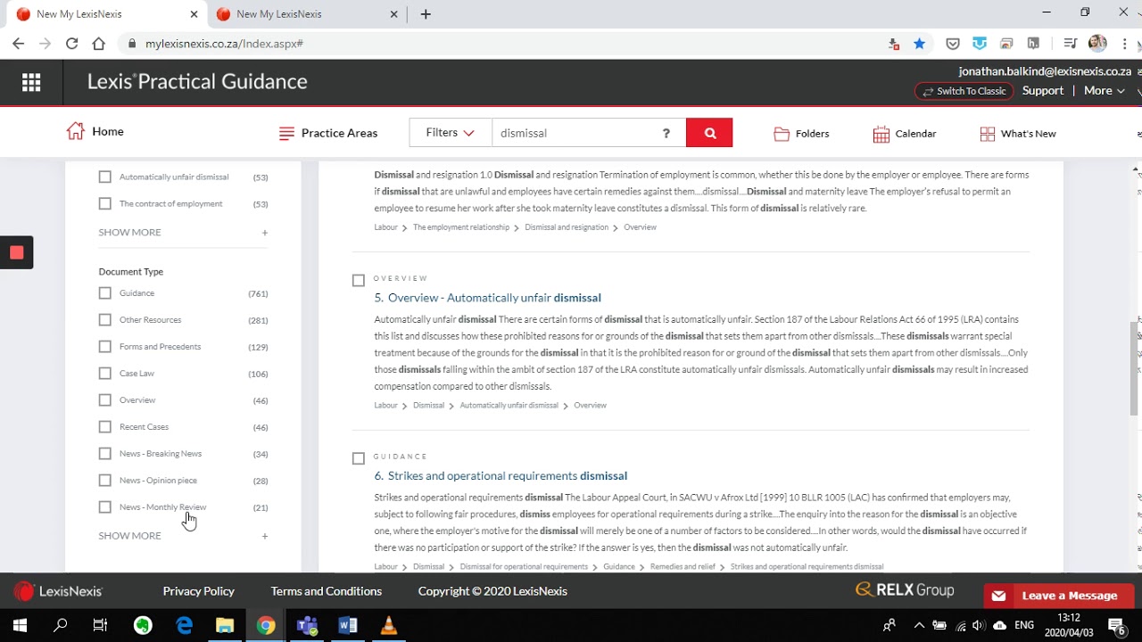 Lexis Practical Guidance: Search