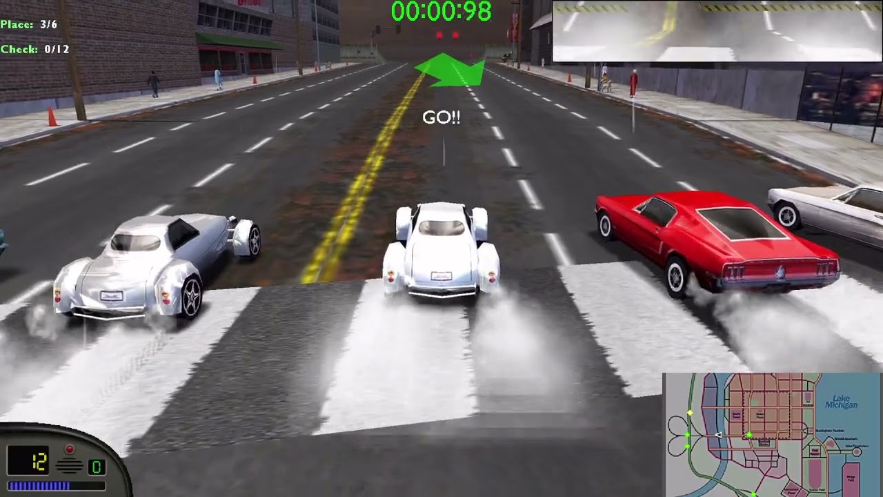 Midtown Madness - All 12 Chargerbandit Checkpoint races Walkthrough (Amateur)