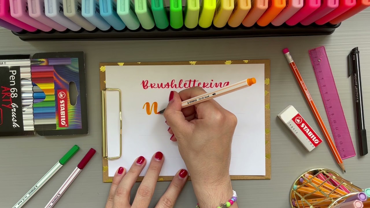 Brushlettering Tutorial Part 2: How to write capital letters with the STABILO Pen 68 brush
