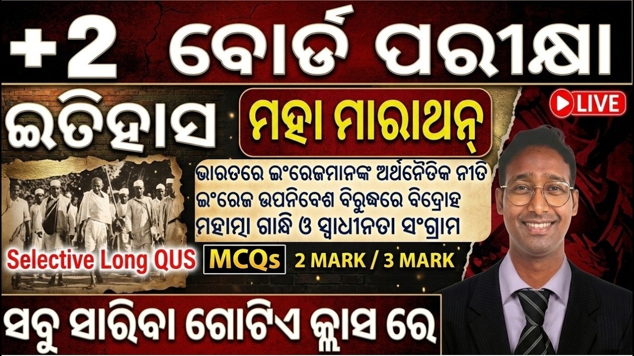 +2 HISTORY BOARD EXAM 2026 SELECTIVE MCQ AND LONG QUS   #chseodisha  #chseboardexam