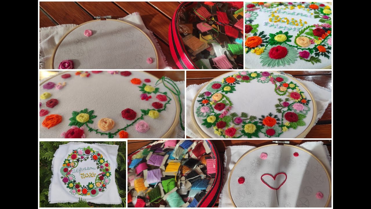 Трояндовий віночок #вишивка #гладь #embroidery