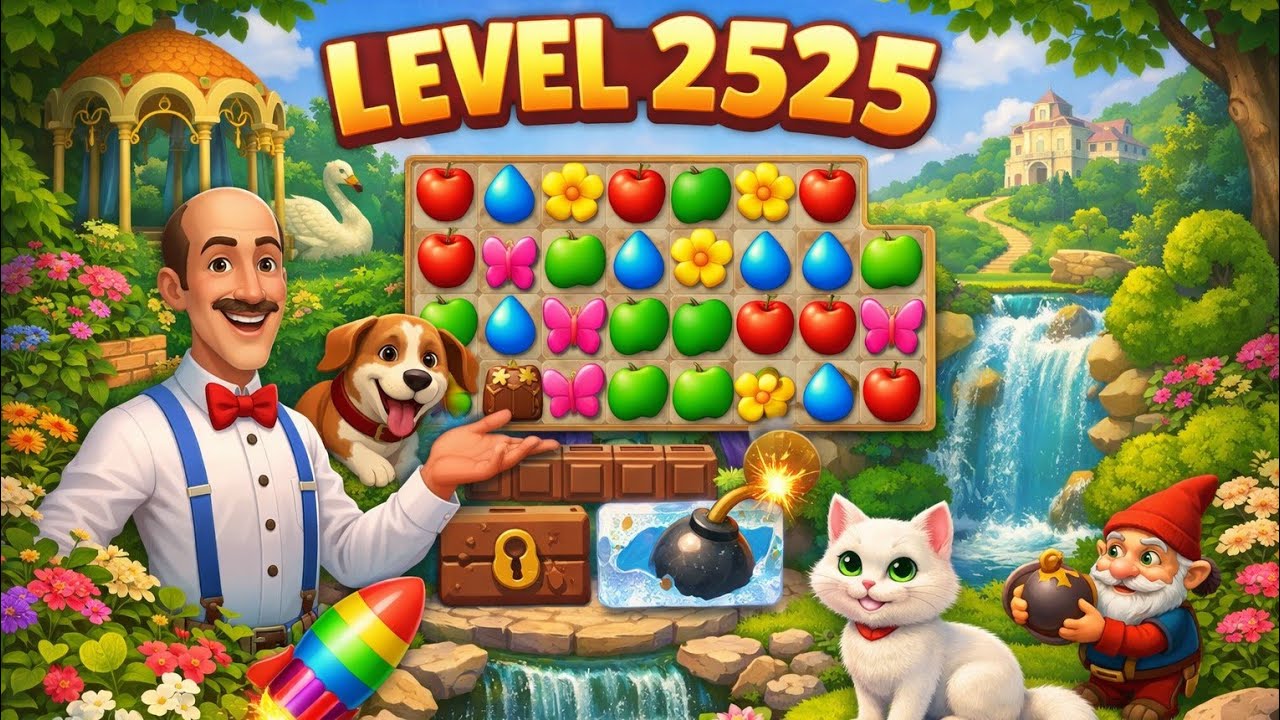 Gardenscapes Level 2525 | Live Level Start 🌿🎯 | No Boosters | Hard Level