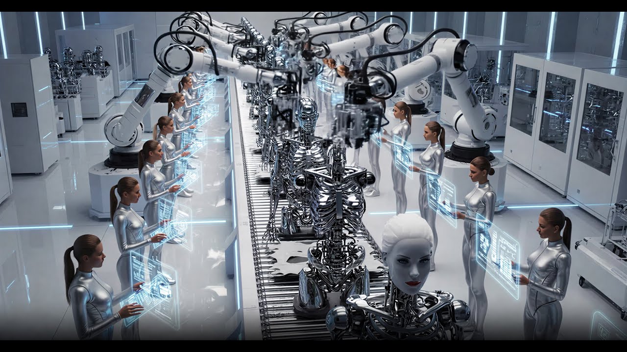 Inside a Humanoid Robot Factory: Making an AI Companion #factoryprocess  #robot #experiment