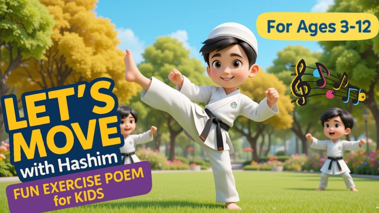 Let’s Move with Hashim 🥋 | Fun Exercise Poem for Kids | Martial Arts Motivation for Children (3–12)