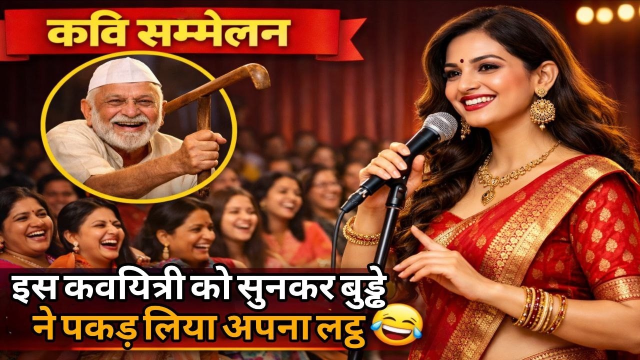 इस कवयित्री को सुनकर बुड्ढे ने पकड़ लिया अपना लट्ठ 😁