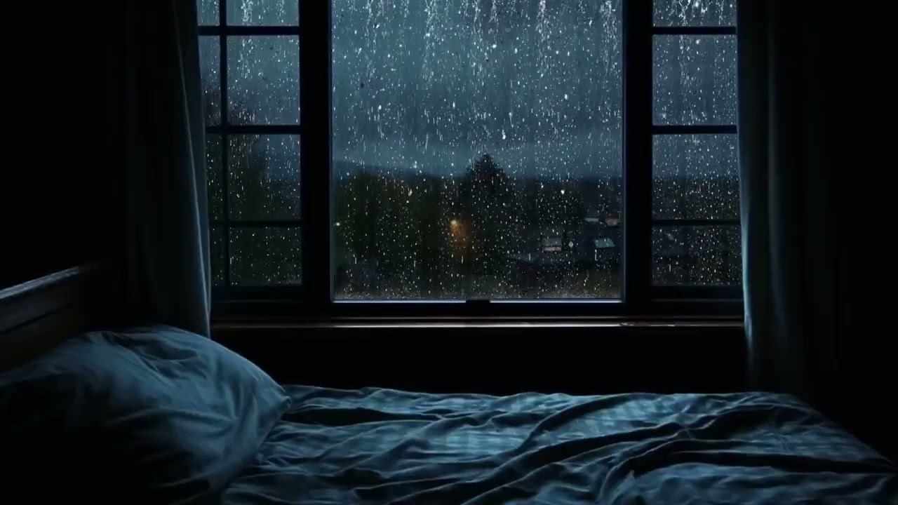 🌙 Calm Rain at the Window 🌧️ Deep & Peaceful Sleep | Black Screen