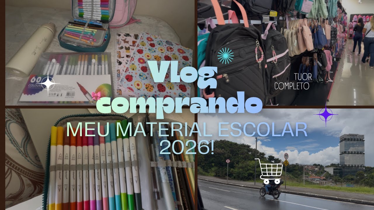 Vlog comprando meu material escolar 2026! 📚💛