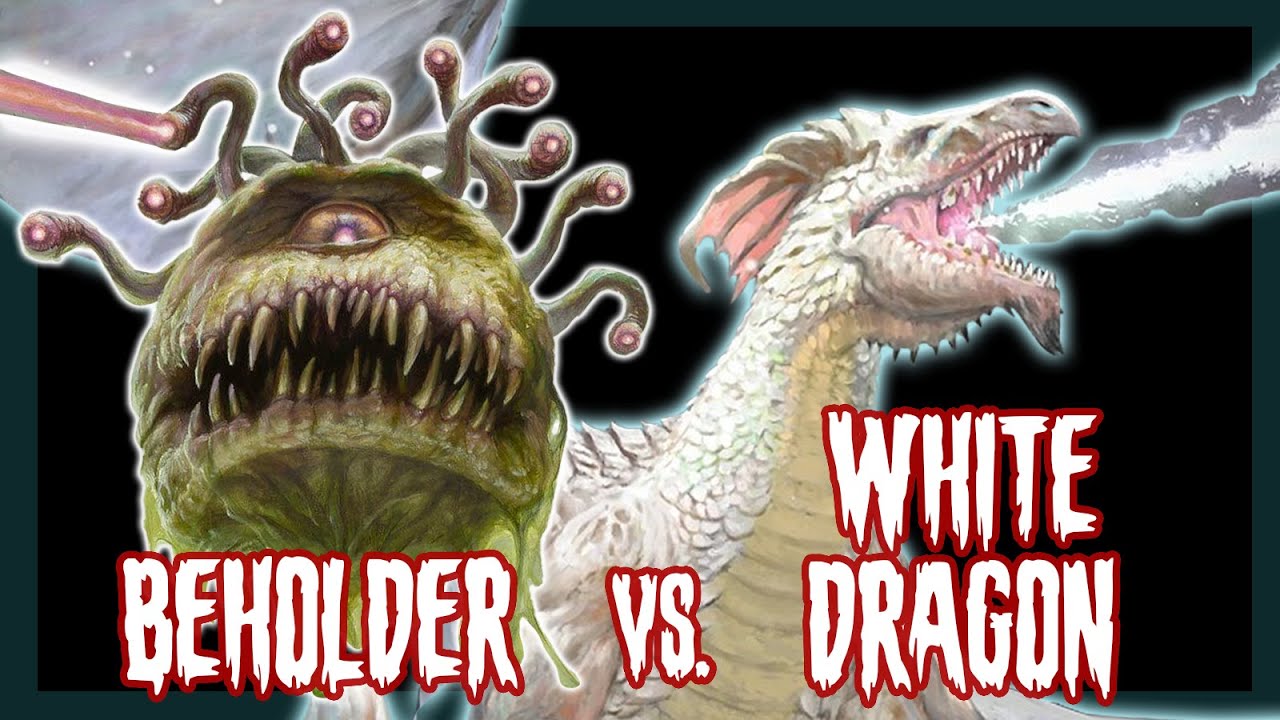 Monster Melee - Beholder vs. Adult White Dragon