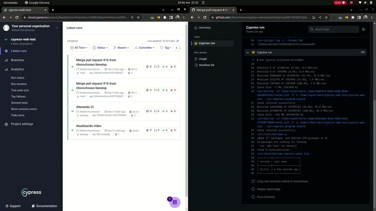 cypress cloud - cypress + github actions + github pages + cypress cloud