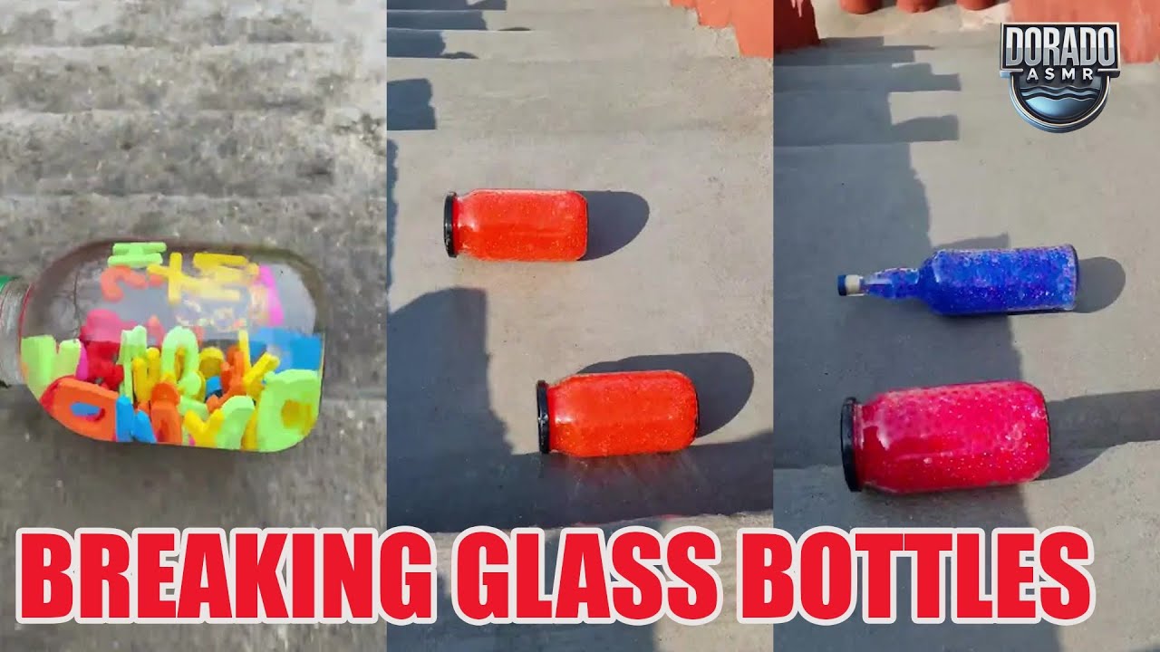 Breaking Glass Bottles & Balloon Drops 🎈💦 Crushing of Crunchy & Soft Things! #satisfying #asmr