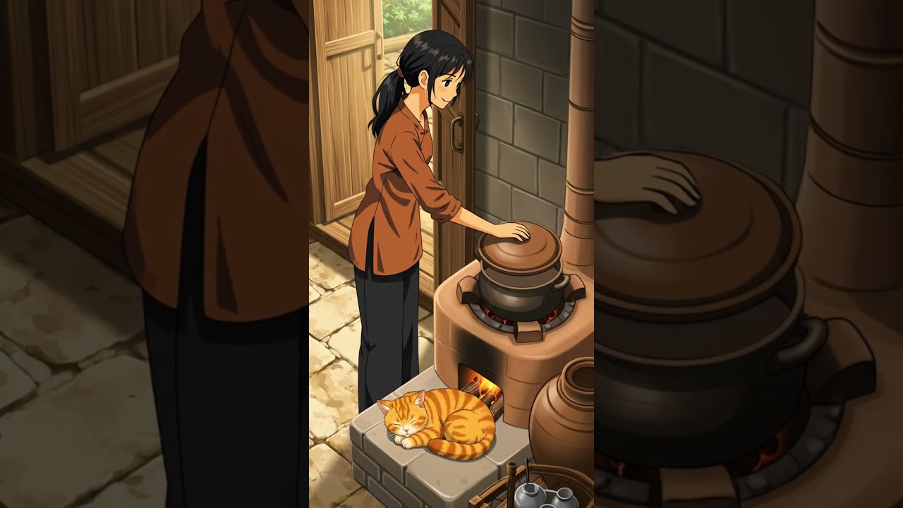 Peaceful Countryside Cooking: Braised Fish in Clay Pot #shorts #ghibli #countrygirl