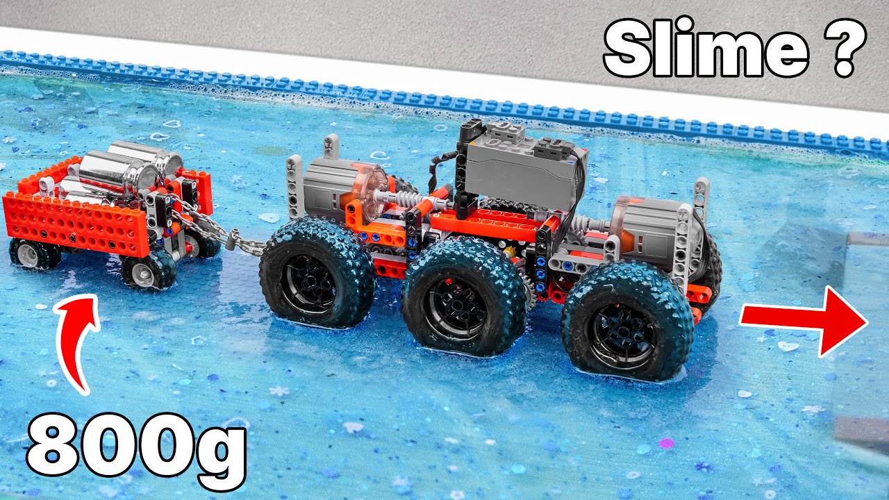 Lego Technic Car Challenge: Pull 800G Through Slime | FM Lego Technic