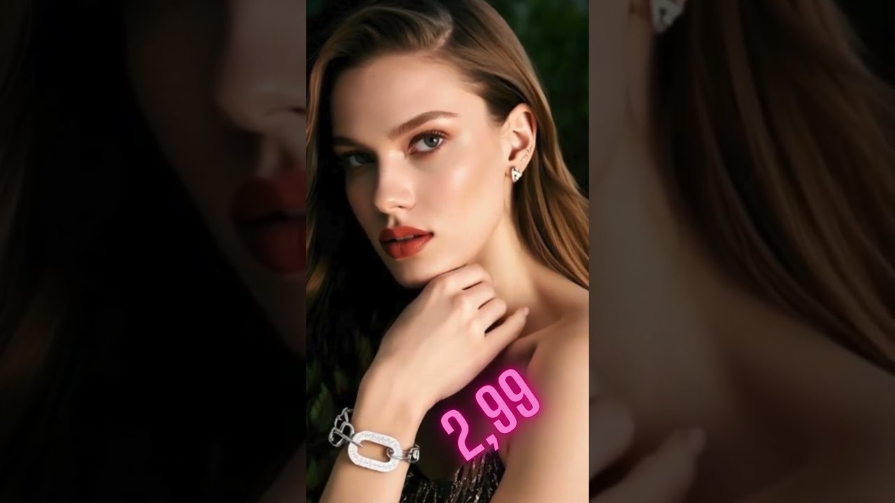 Chic Mode Germogli - Bracciale a Catena in Acciaio con Ellisse Brillantini