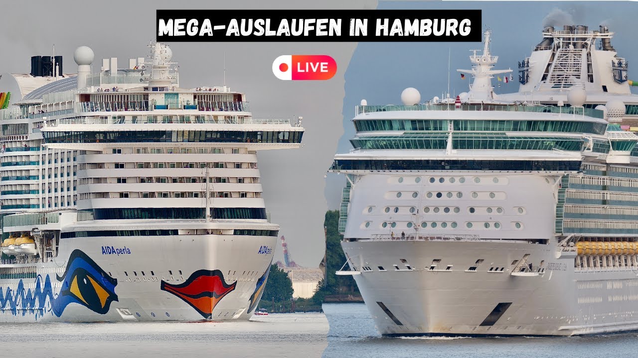 🚢 Independence of the Seas & AIDAprima – Doppel-Auslaufen in Hamburg | Live aus Wedel | Shipspotting