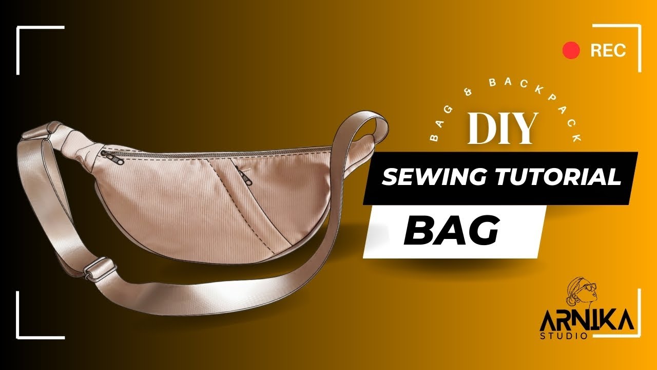 DIY Sling Bag , How to sew easy Crossbody Bag, Crescent Bag (Half Moon Bag) sewing tutorial DIY