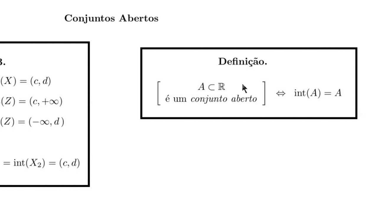 Topologia da Reta - Definição de Conjunto Aberto