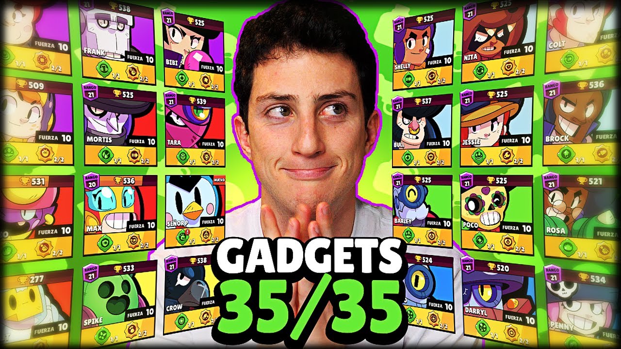 CONSIGO ABSOLUTAMENTE TODOS LOS GADGET DEL JUEGO en Brawl Stars - WithZack