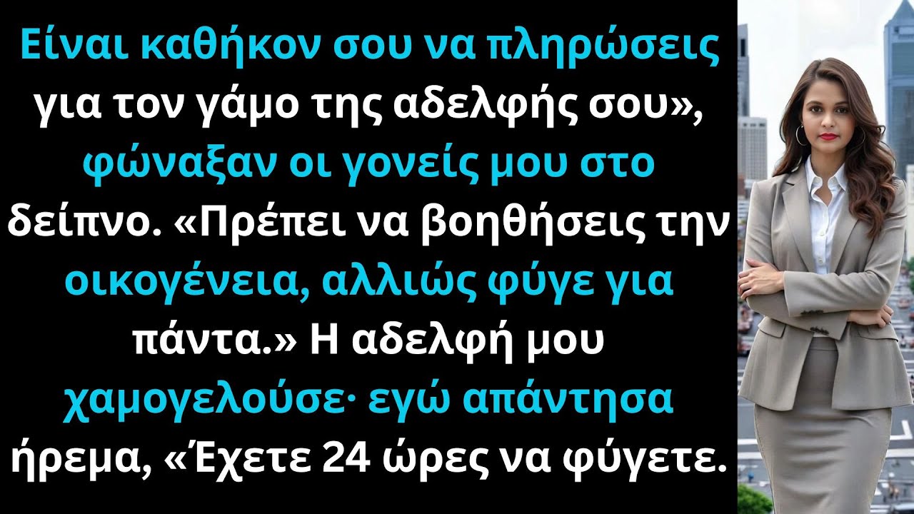 «Οι γονείς μου φώναξαν να πληρώσω τον γάμο της αδελφής μου ή να φύγω για πάντα.»