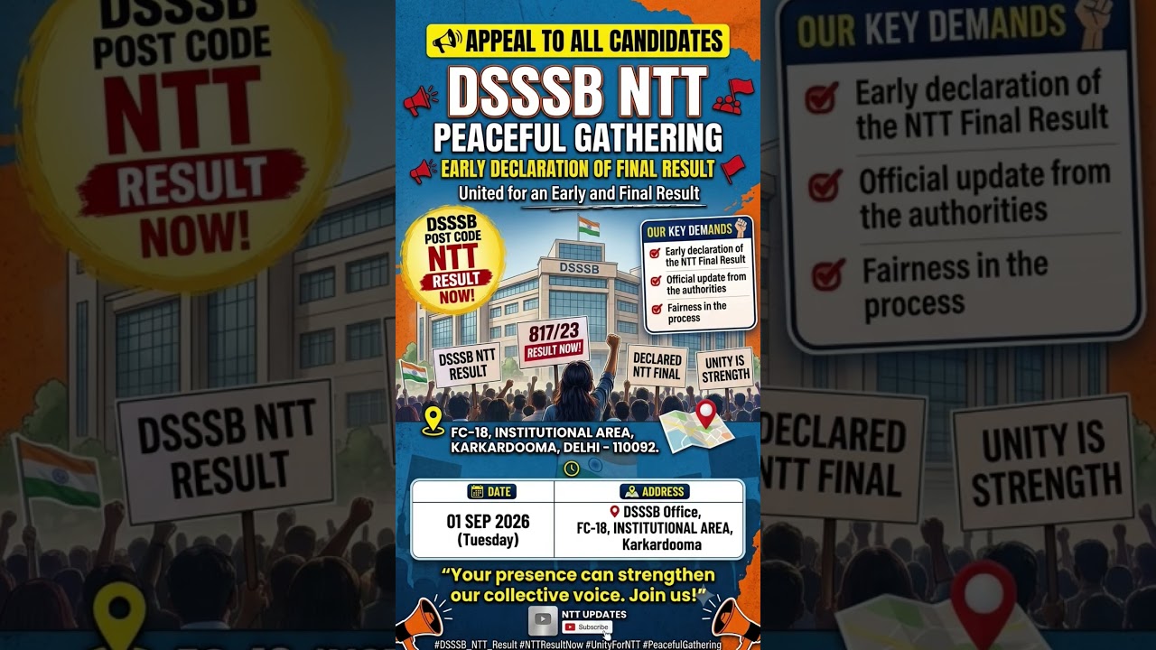 DSSSB NTT PEACEFUL GATHERING 🔥🔥 #dsssb #resulttodayupdate #ntt #exam #result
