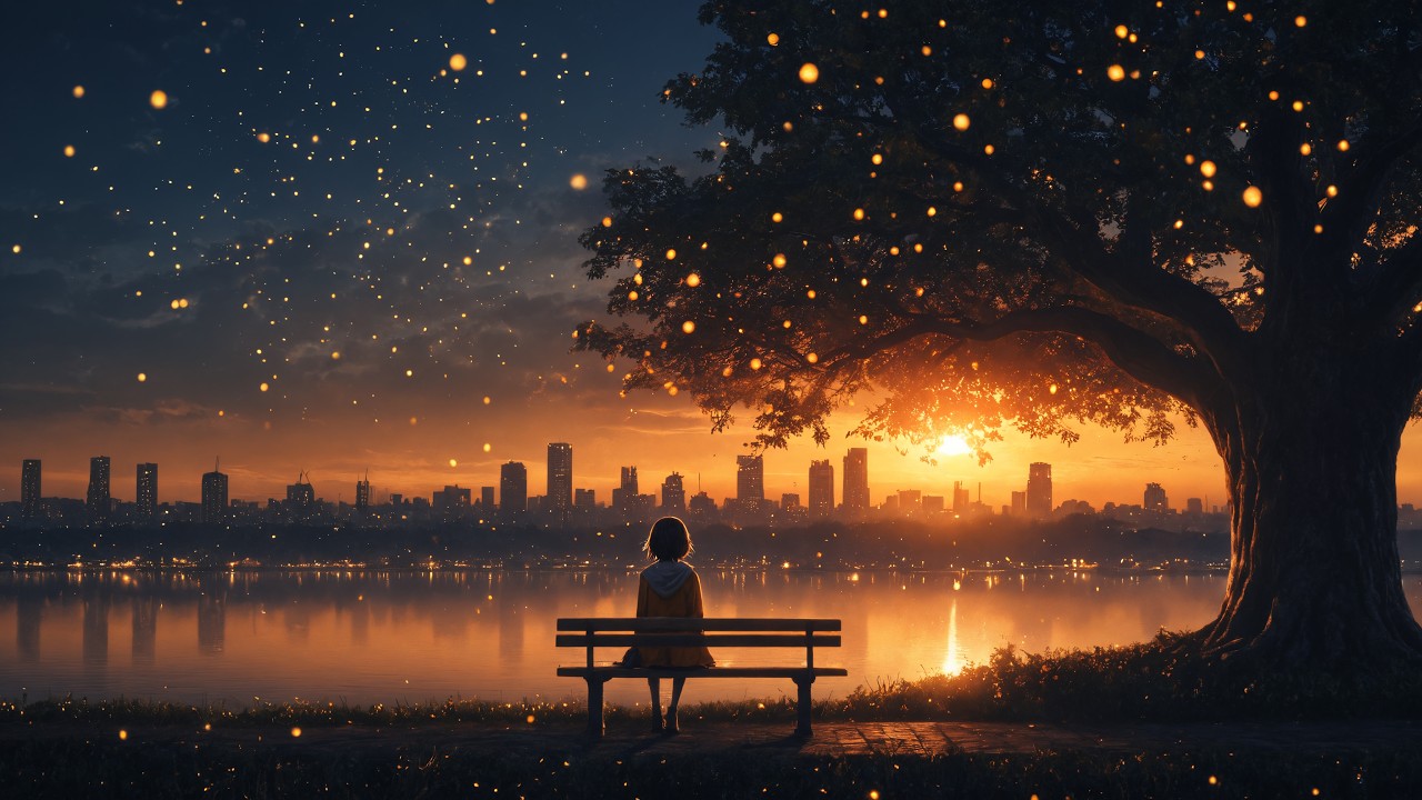 Watching the City at Dusk | Nostalgic Piano Ambience