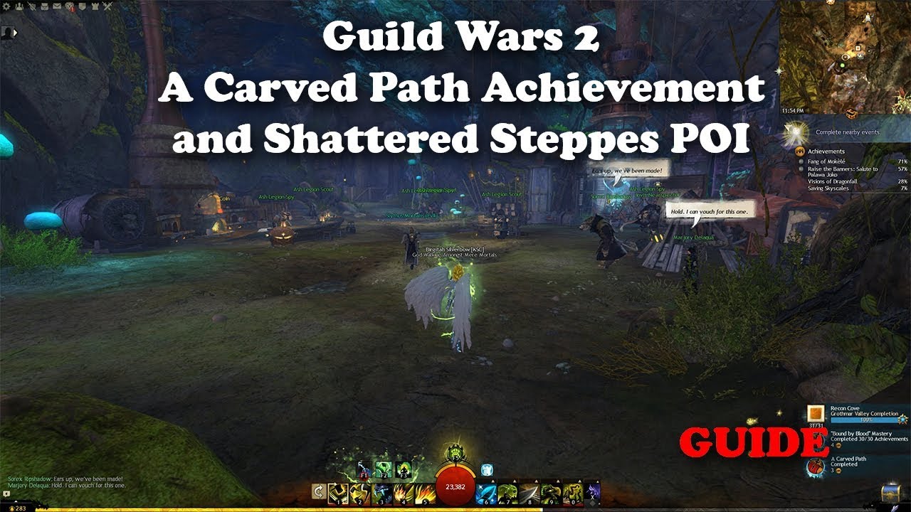 Guild Wars 2 - Shattered Steppes POI - РУКОВОДСТВО ПО ДОСТИЖЕНИЮ «Вырубленная тропа»