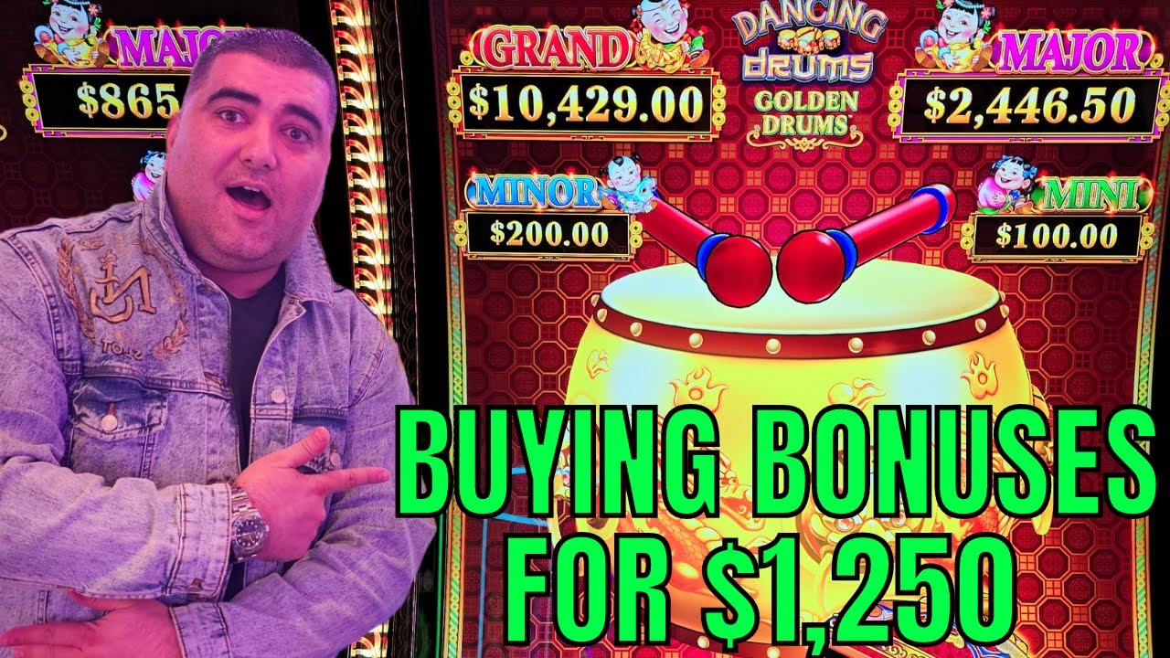 Buying Bonuses Until To Hit JACKPOT On NEW Dancing Drums Golden Drums Slots! 🥁