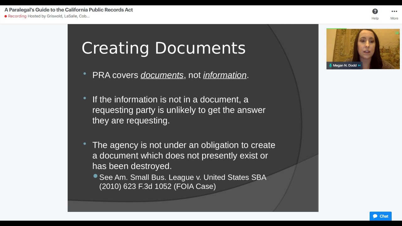 A Paralegal's Guide to the California Public Records Act