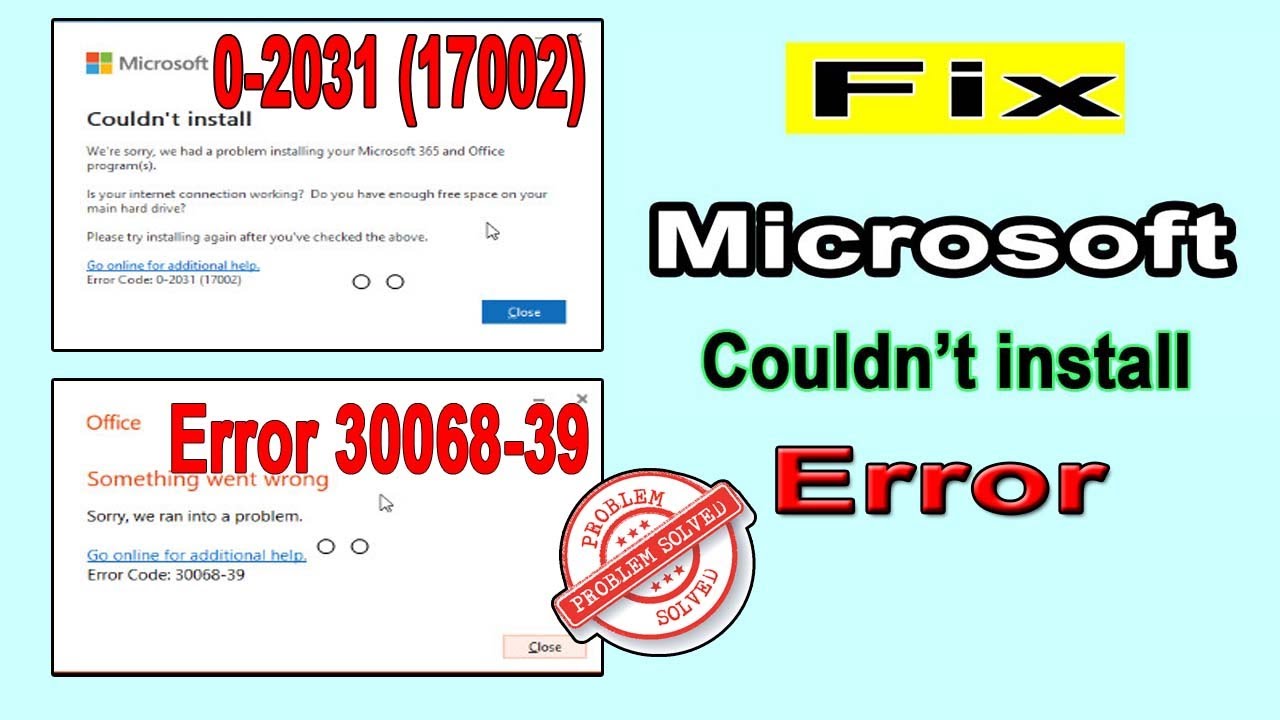 ШОКИРУЮЩАЯ правда о кодах ошибок Office 30068-39 и 0-2031