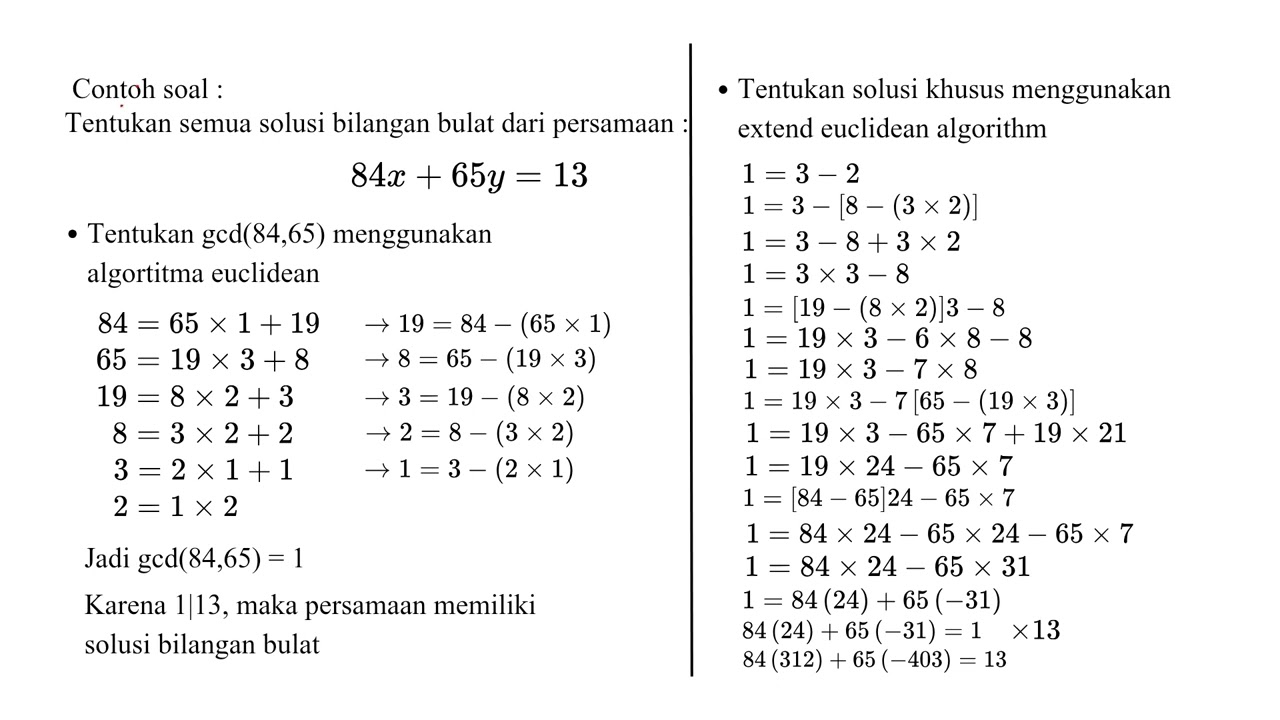 persamaan diophentine 2 variabel dan 3 variabel 