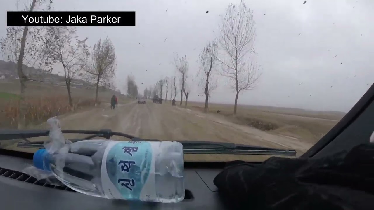 RURAL ROADS IN NORTH KOREA - Trip from Sinuiju to Pyongyang - Autumn Time