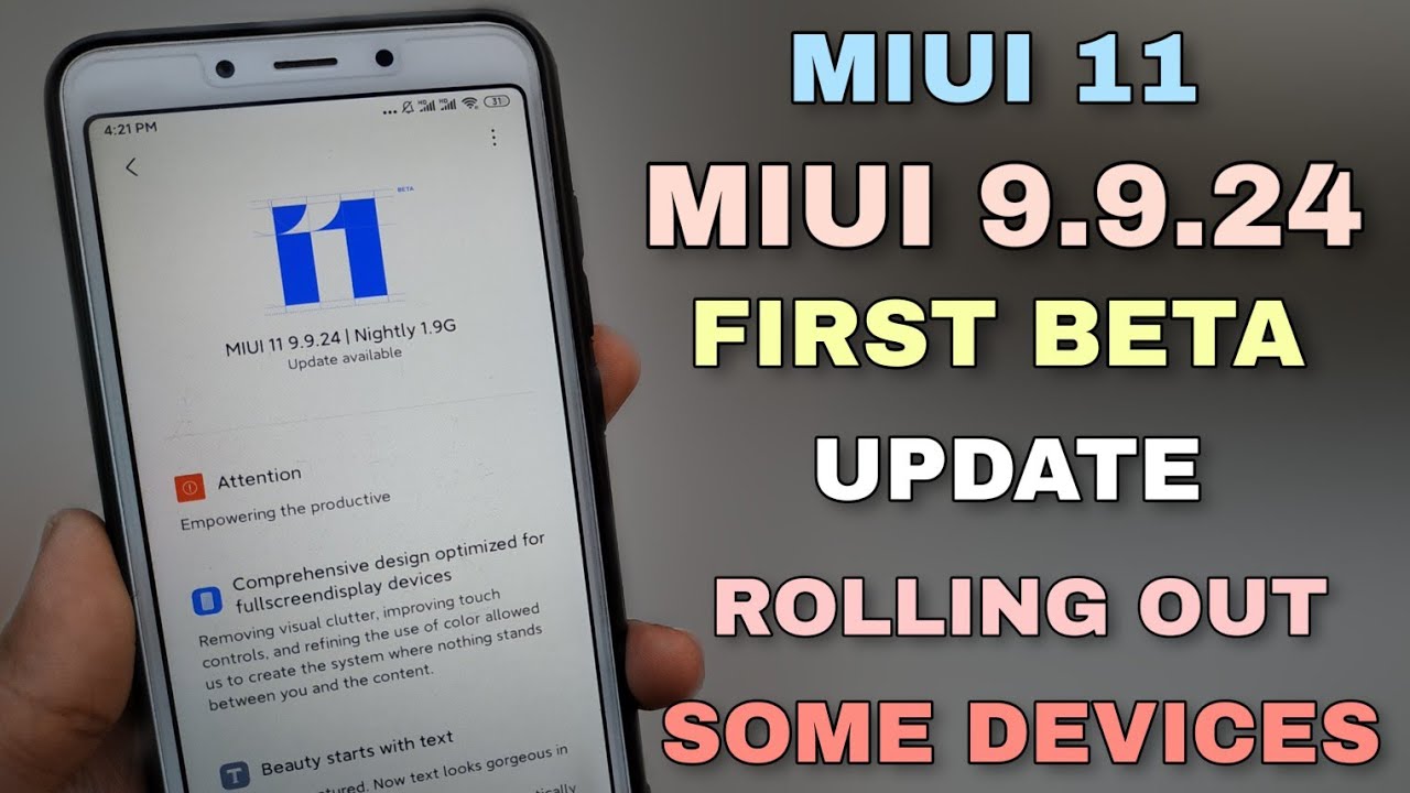 MIUI 11 9.9.24 First Beta Update Rollout For Some Devices Full Information | Miui 11 Update Release