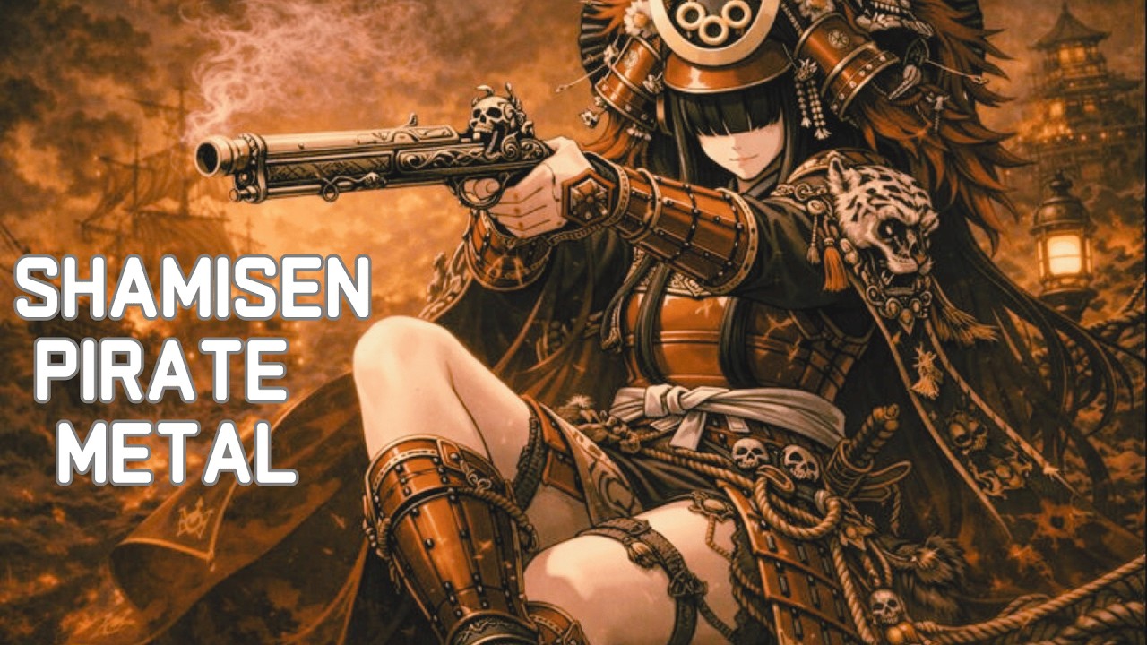 PIRATE METAL ☠️ Shamisen × Celtic — BLACK POWDER Samurai Girl Mix