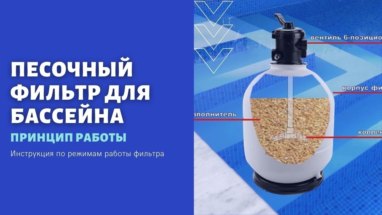 Принцип и режимы работы песочного фильтр для бассейна.