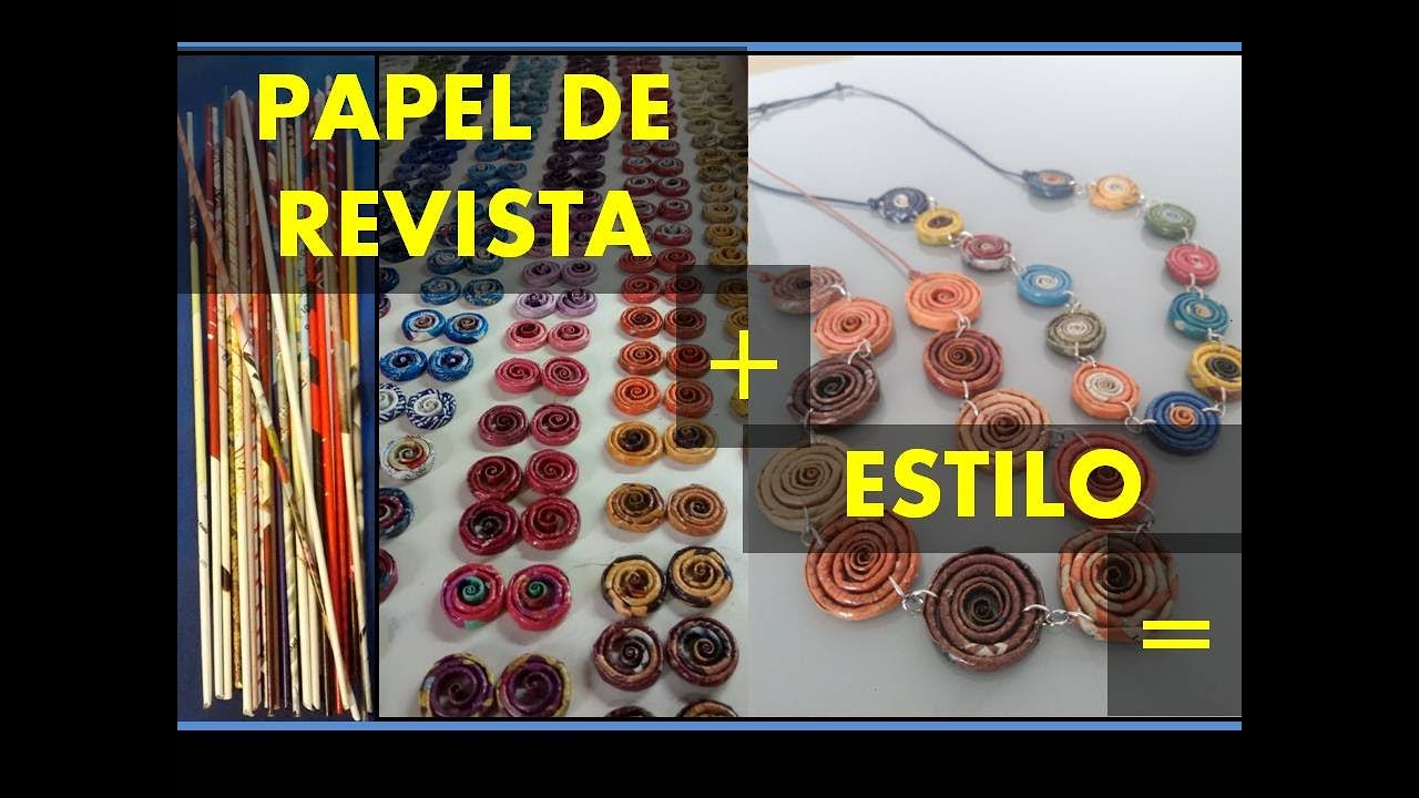 Bijuteria Ecológica - Tutorial de colar com caracóis papel de revista