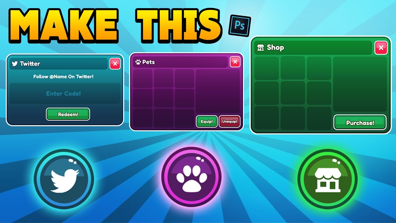 Create a Roblox Simulator UI – Photoshop Tutorial