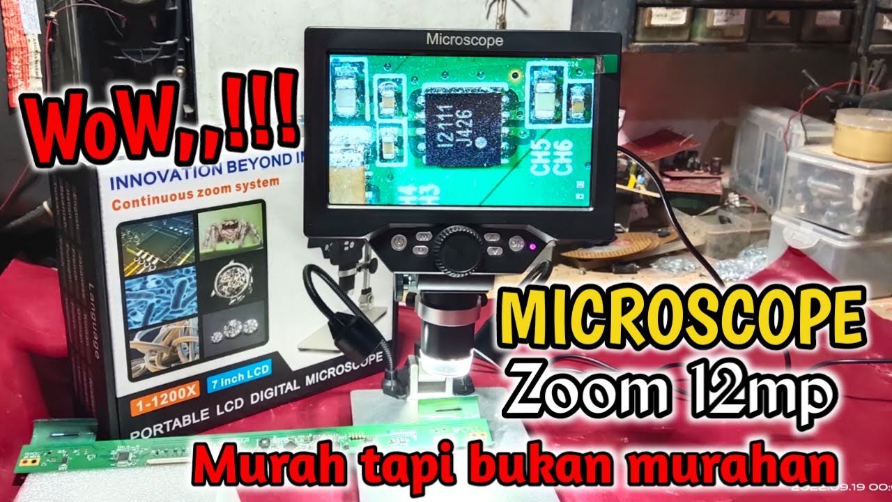 MICROSCOPE DIGITAL G1200X 12MP,  barang halus auto kelihatan jelas