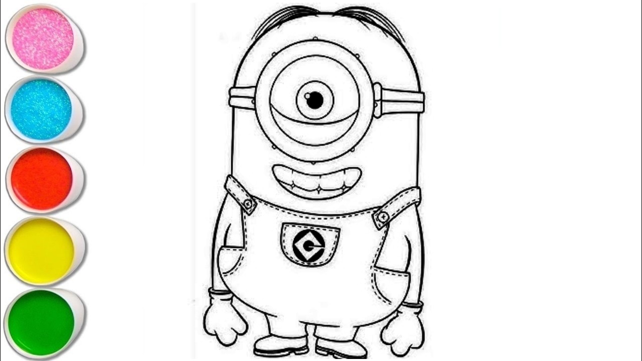Cute Minion Drawing for Kids, Painting & Coloring for Kids | Let's Draw Together